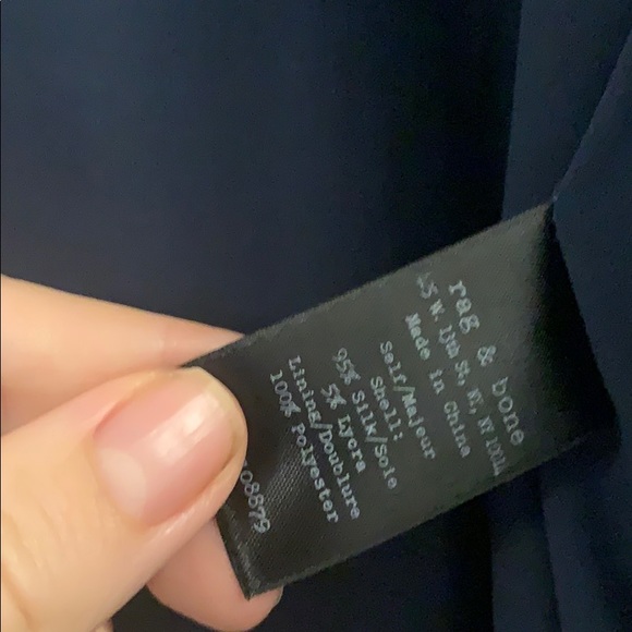 Rag & Bone Navy Silk Bomber - Picture 5 of 8